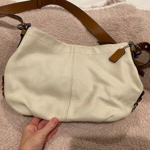 Cream leather Coach bag